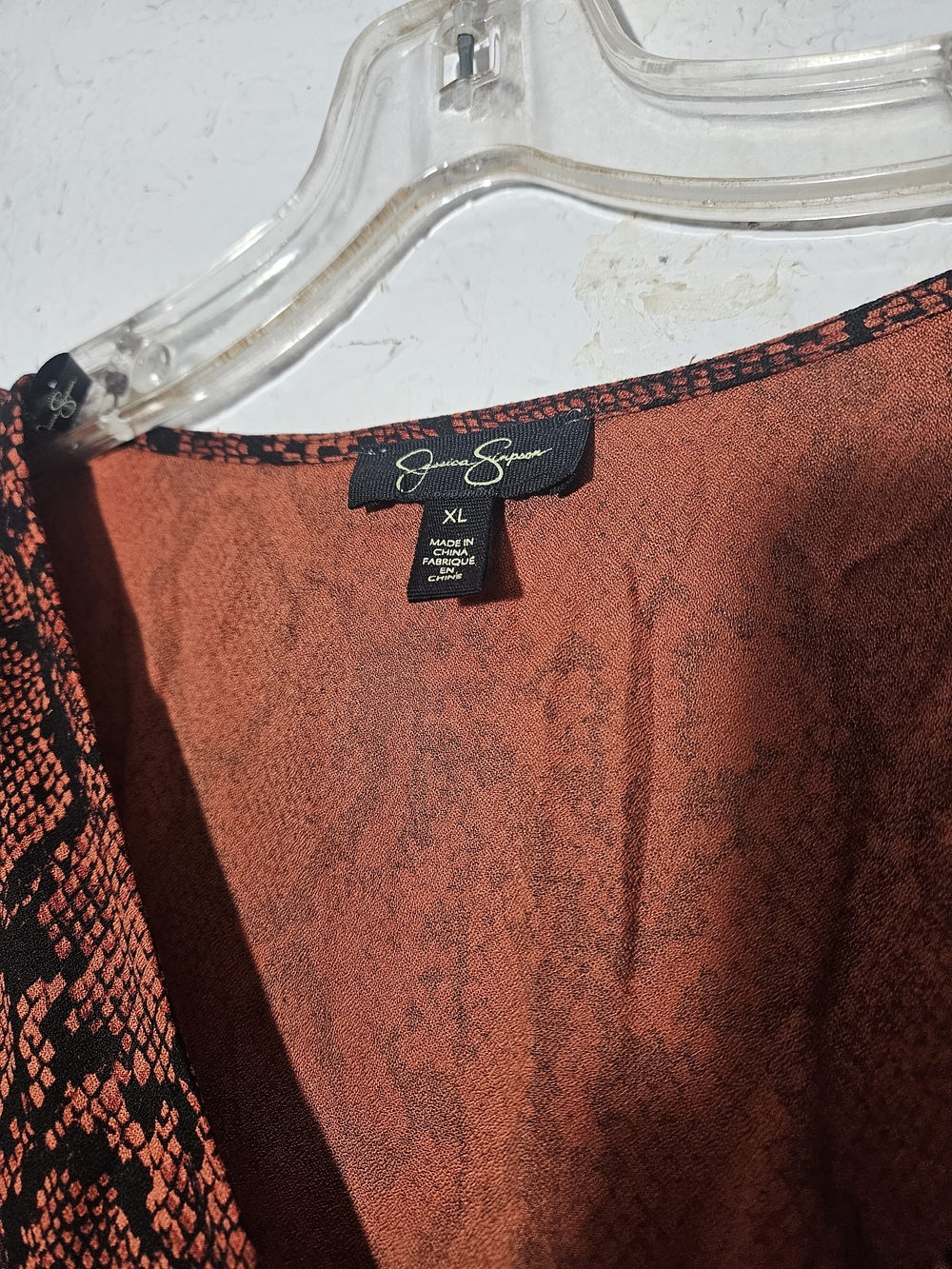 Jessica Simpson Rust and Black Snake Print Dress